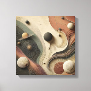 Impressão Em Tela Desenho Abstrato de Órbita Celestial Surrealista