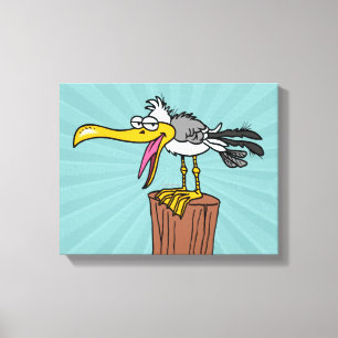 Impressão Em Tela desenho animado com gaivota de bobo