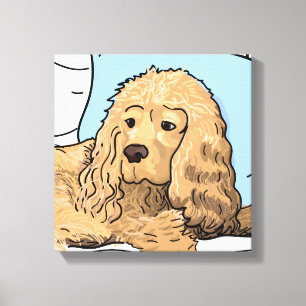 Impressão Em Tela Desenho castanho claro bonito do retrato de cocker