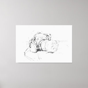 Impressão Em Tela Desenho da câmera mínima artística - Premium