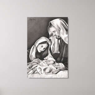 Impressão Em Tela Desenho da Sagrada Família