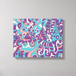 Impressão Em Tela Desenho de abstrato moderno