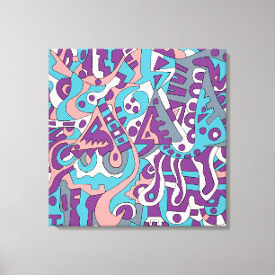 Impressão Em Tela Desenho de abstrato moderno