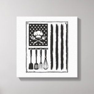 Impressão Em Tela Desenho de Camisa de Utensílios de Cozinha Bandeir