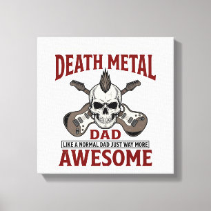 Impressão Em Tela Desenho de Camiseta Vintage de Guitarra de Caveira