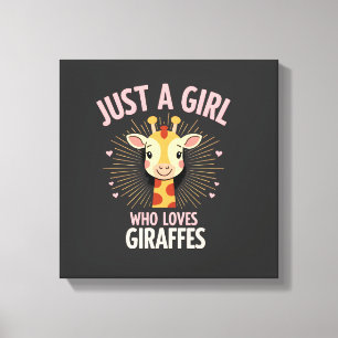 Impressão Em Tela Desenho de Girafa Engraçado para Mulheres Meninas
