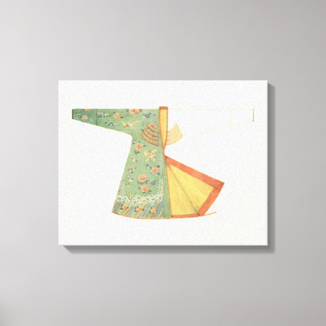 Impressão Em Tela Desenho de Kimono semiacabado (Frente)