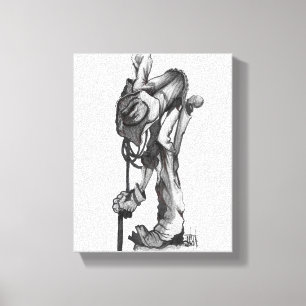 Impressão Em Tela desenho de lápis de vaqueiro