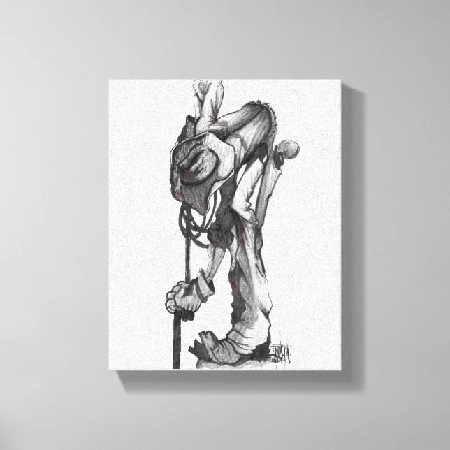 Impressão Em Tela desenho de lápis de vaqueiro (Frente)