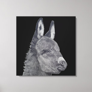 Impressão Em Tela desenho de lápis lifelike do asno bonito