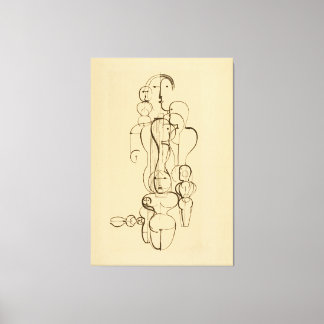 Impressão Em Tela Desenho de Linha Figurativa Abstrata Minimalista V