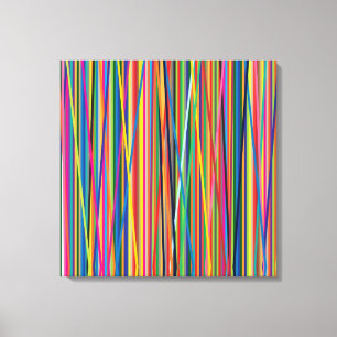 Impressão Em Tela Desenho de listras abstratas coloridas