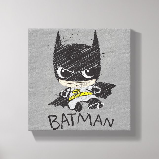Impressão Em Tela Desenho do Mini Clássico Batman (Frente)