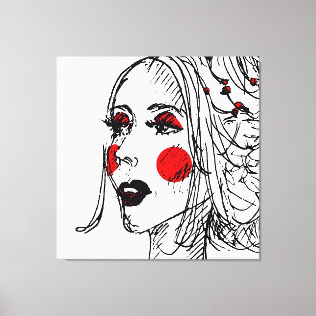 Impressão Em Tela Desenho do Modelo de Moda (Frente)