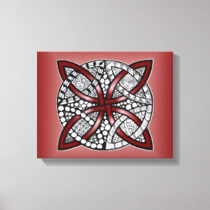 Impressão Em Tela Desenho do Pordão Vermelho Celta Knot