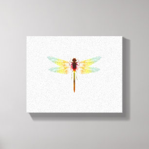 Impressão Em Tela desenho fascinante e iridescente de uma libélula