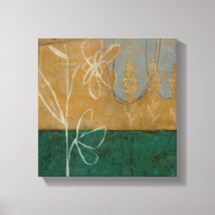 Impressão Em Tela Desenho Floral com flor selvagem e plantas