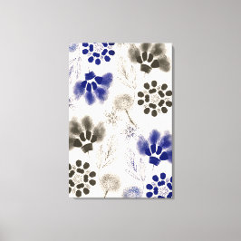 Impressão Em Tela Desenho Floral do Lotus Azul