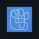 Impressão Em Tela Desenho Mínimo Contemporâneo de Arte em Azul<br><div class="desc">Desenho Mínimo Contemporâneo de Arte de Linha na Tela Azul</div>