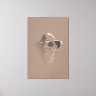 Impressão Em Tela Desenho Monocromático da Face Grande Preta&Branca