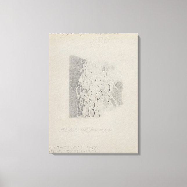 Impressão Em Tela Desenho para o mapa da lua, 1794 (lápis em p (Frente)