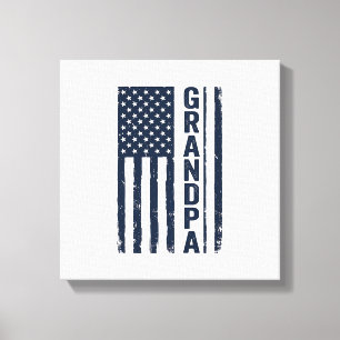 Impressão Em Tela Desenho Patriótico Distressed Bandeira Americana V