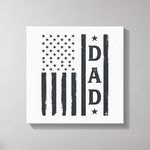Impressão Em Tela Desenho Vetorial de Bandeira Americana do Papai Vi