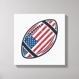 Impressão Em Tela Desenho Vetorial Vintage de Futebol Americano Patr