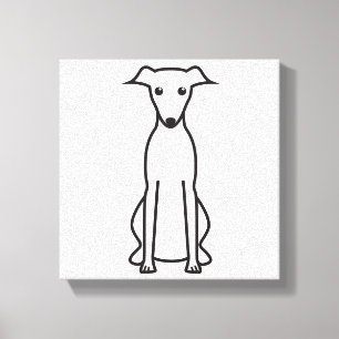 Impressão Em Tela Desenhos animados do cão de Whippet