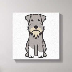 Impressão Em Tela Desenhos animados do cão do Schnauzer diminuto
