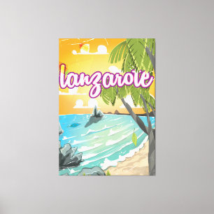Impressão Em Tela desenhos animados do poster das viagens vintage de