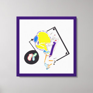 Impressão Em Tela Desenhos de Noite e Nap 15 O que você vê? Lona