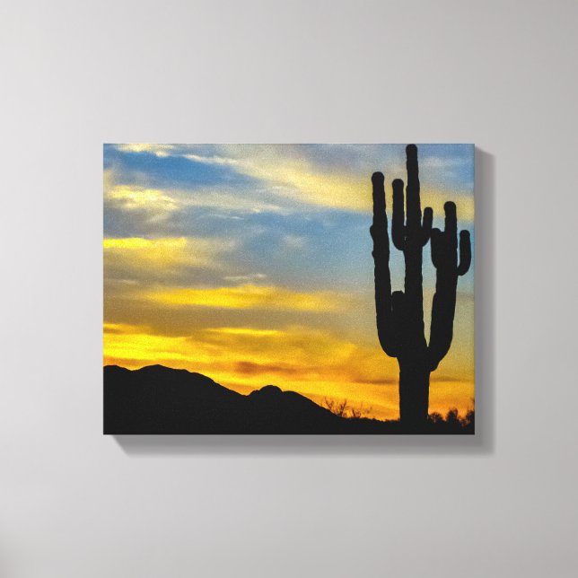 Impressão Em Tela Deserto de Arizona 1996-2 ao pôr do sol (Frente)