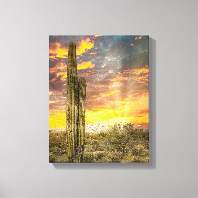 Impressão Em Tela Deserto de Arizona 2706 ao pôr do sol (Frente)