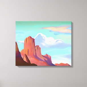 Impressão Em Tela Deserto do Sudoeste com Montanhas Arte Minimalista