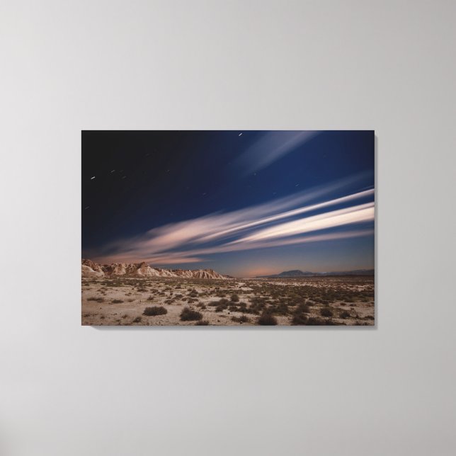 Impressão Em Tela Desertos | Deserto de Navarre Bardenas à Noite (Frente)