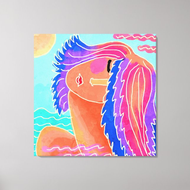 Impressão Em Tela Desfrutando da pintura digital sunshine Abstrato (Frente)