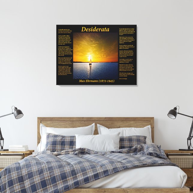 Impressão Em Tela Desiderata com veleiro no Sunset (Insitu(Quarto))