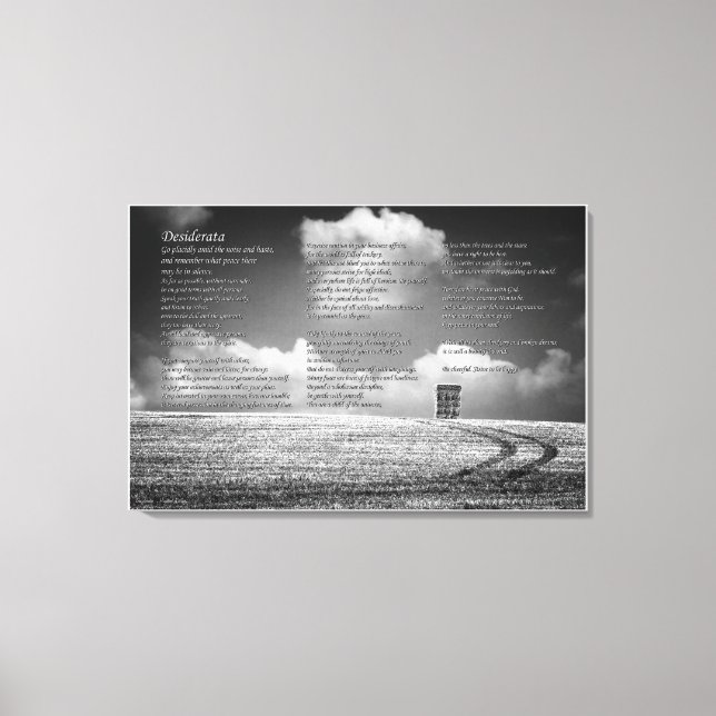 Impressão Em Tela Desiderata Poem, Colheita Inglesa De Belas Artes (Frente)