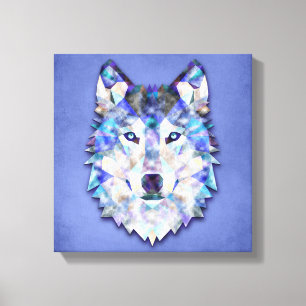 Impressão Em Tela Design 1 dos meios mistos da cor do lobo multi
