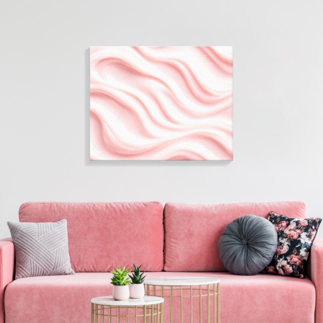 Impressão Em Tela Design Abstrato Creme Rosa (Insitu(Sala de estar))