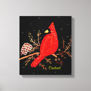 Impressão Em Tela Design cardinal do bordado dos Sequins do pássaro