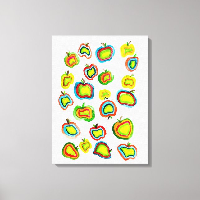 Impressão Em Tela Design de aquarela de maçã funerária (Frente)