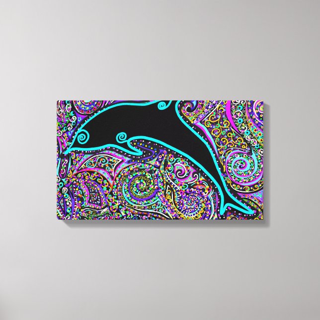 Impressão Em Tela Design de Arte de Golfinho (Frente)