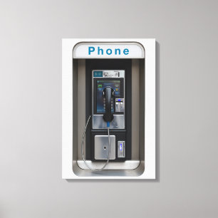 Impressão Em Tela Design de Cabine Telefônica Antiga, Arte de Cabine