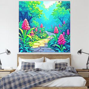 Impressão Em Tela Design de Caminho do Jardim Magnético