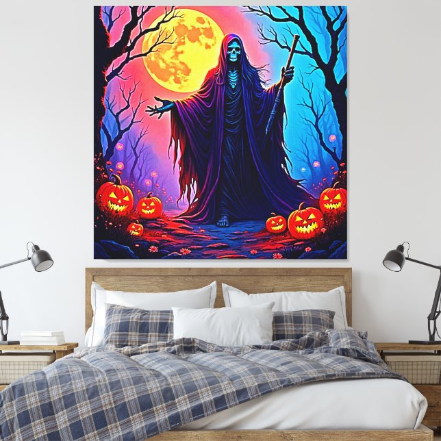 Impressão Em Tela Design de Chamada da Morte da Lua Spooky (Insitu(Quarto))