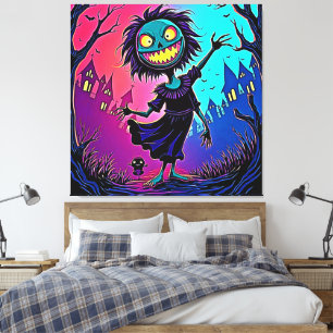 Impressão Em Tela Design de Criatura Noturna Spooky