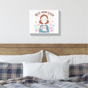 Impressão Em Tela Design de Dia das Mães Sensível para Presentes