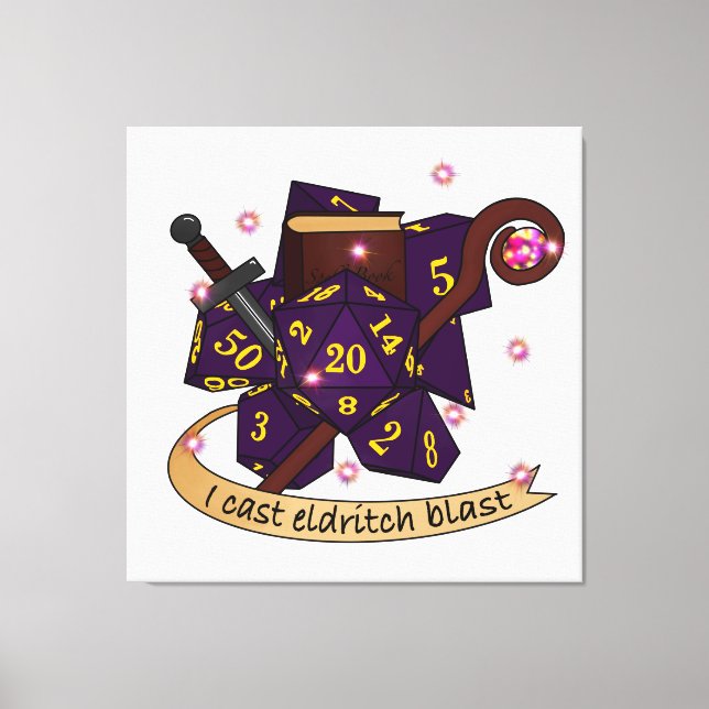 Impressão Em Tela Design de Dice de Warlock (Frente)